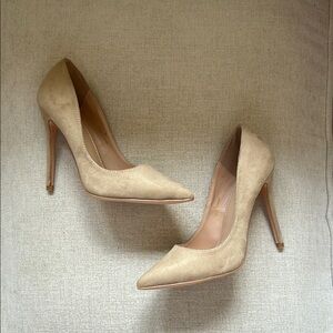 Nude Suede Pumps